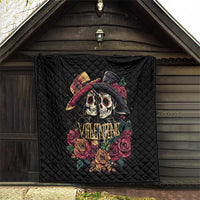 Sugar Skull Couple Valentine Quilt Roses Romantic Love