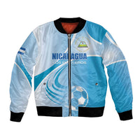 Custom Nicaragua Football Bomber Jacket Vamos Los Pinoleros