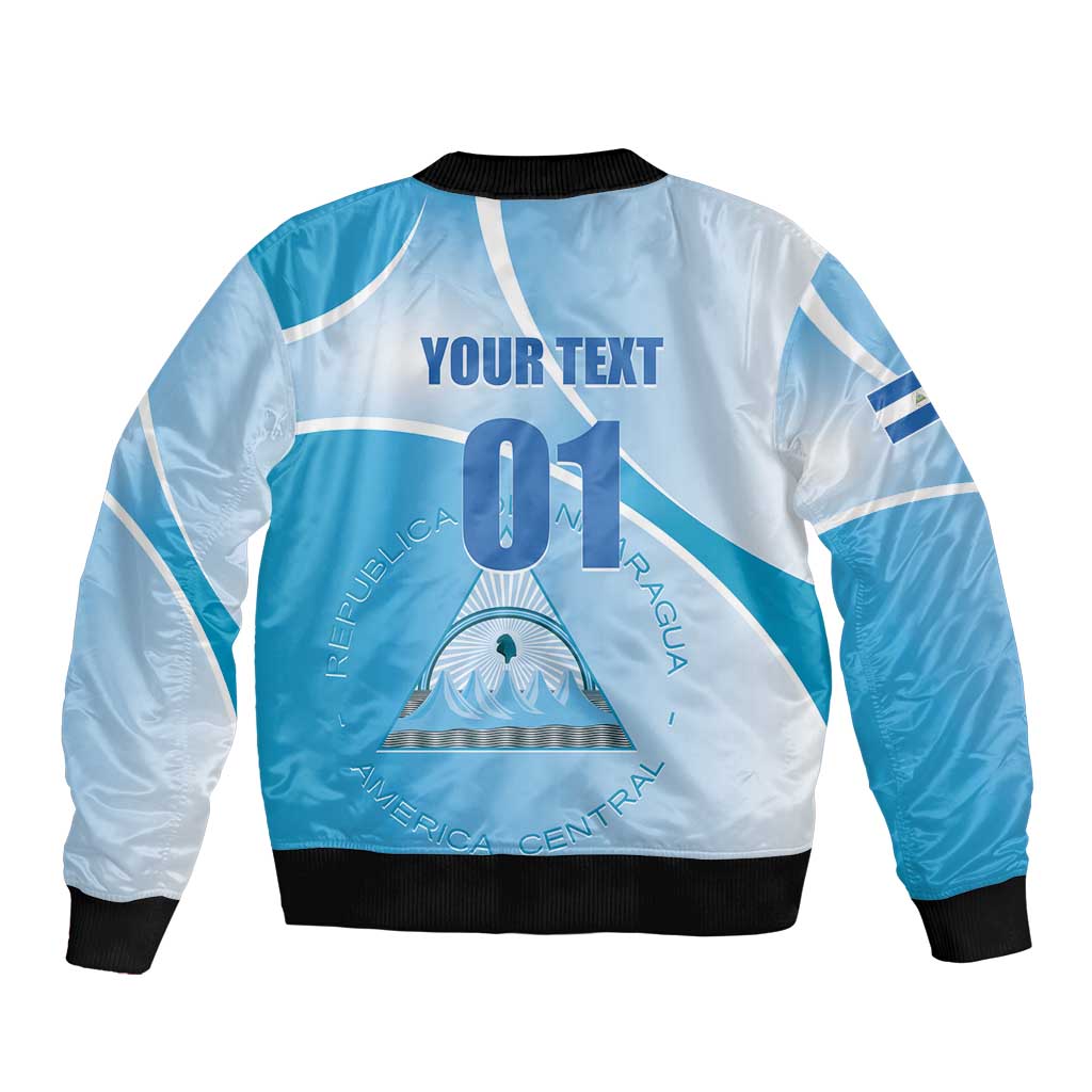 Custom Nicaragua Football Bomber Jacket Vamos Los Pinoleros