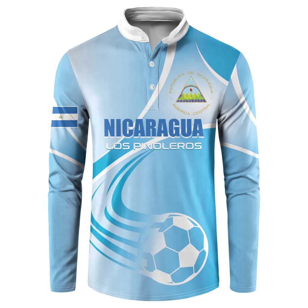 Custom Nicaragua Football Button Sweatshirt Vamos Los Pinoleros