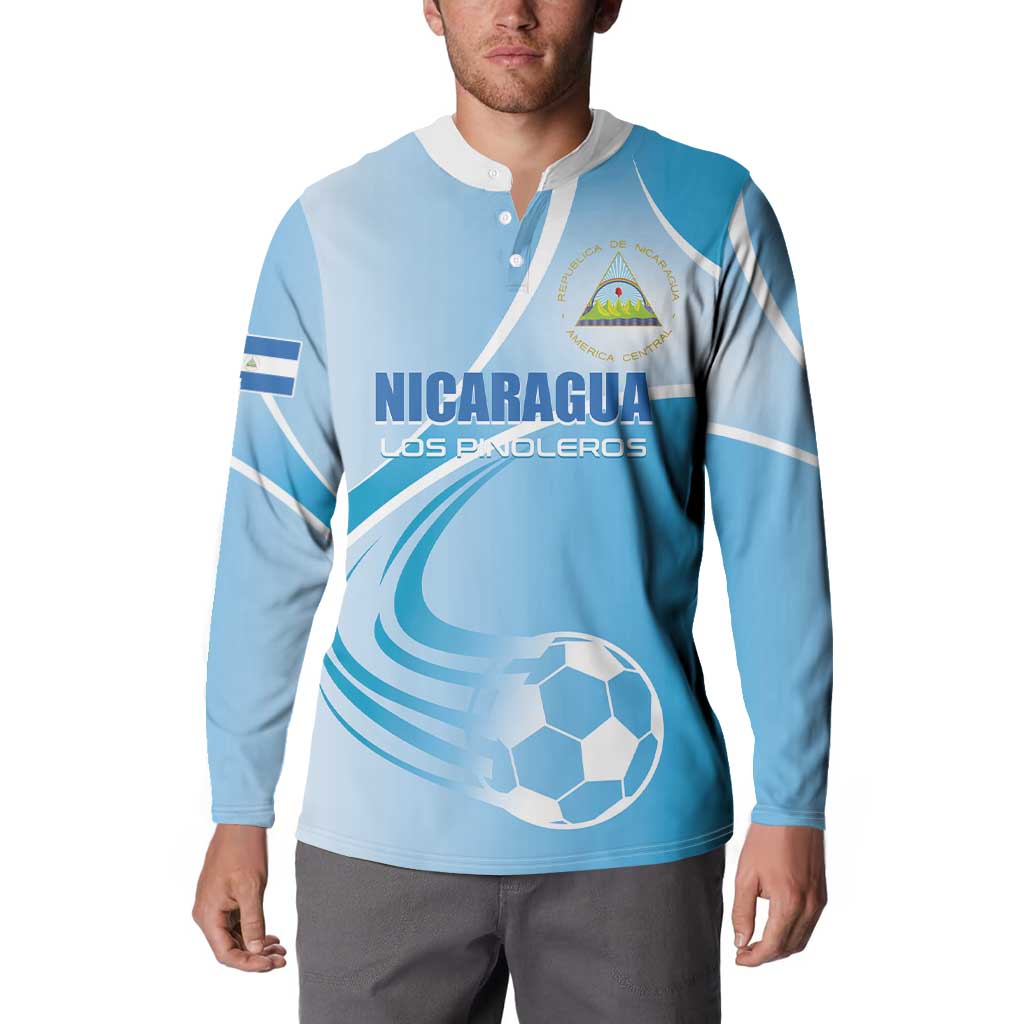 Custom Nicaragua Football Button Sweatshirt Vamos Los Pinoleros