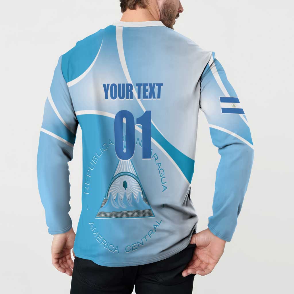 Custom Nicaragua Football Button Sweatshirt Vamos Los Pinoleros