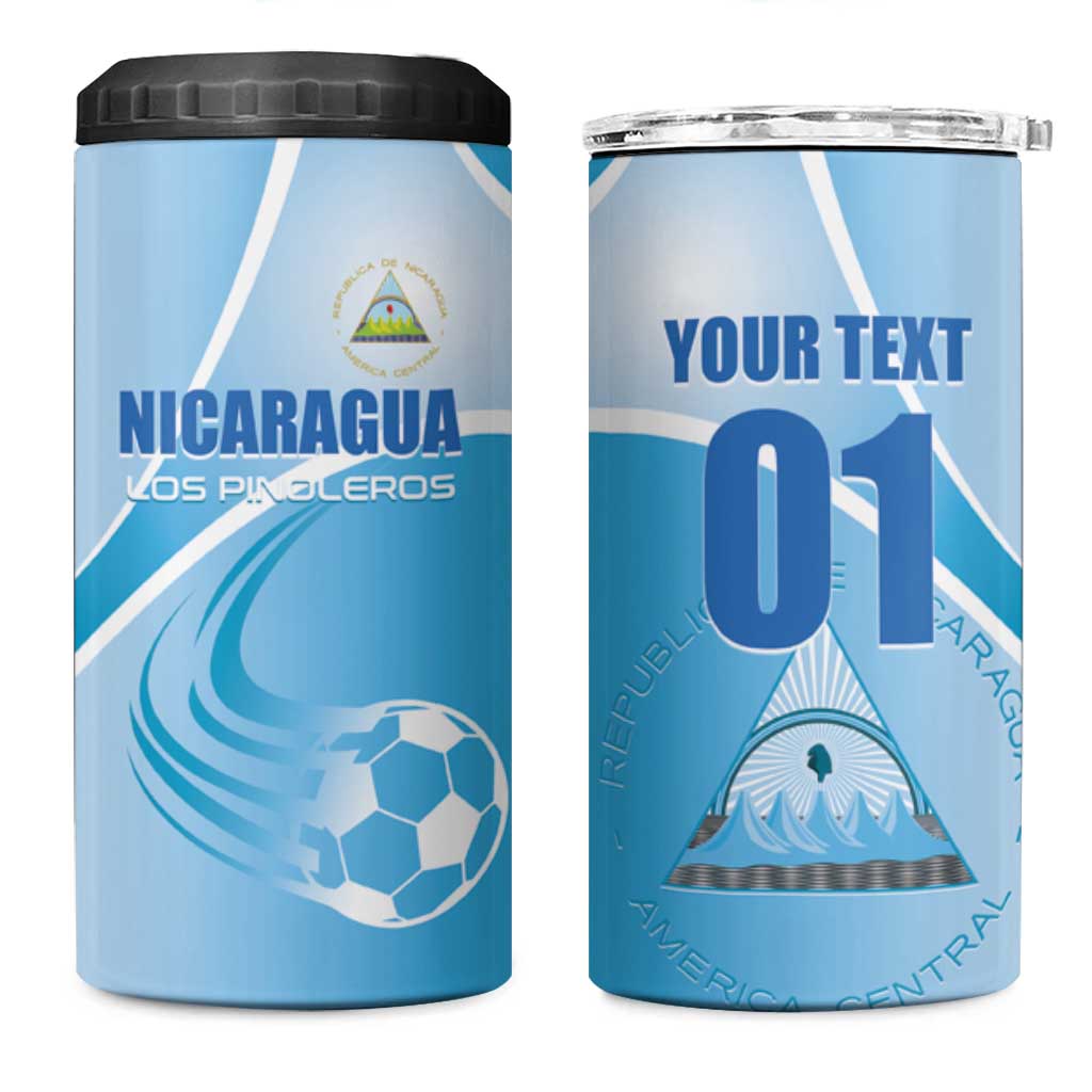 Custom Nicaragua Football 4 in 1 Can Cooler Tumbler Vamos Los Pinoleros
