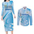 Custom Nicaragua Football Couples Matching Long Sleeve Bodycon Dress and Long Sleeve Button Shirt Vamos Los Pinoleros