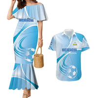 Custom Nicaragua Football Couples Matching Mermaid Dress and Hawaiian Shirt Vamos Los Pinoleros