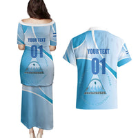 Custom Nicaragua Football Couples Matching Puletasi and Hawaiian Shirt Vamos Los Pinoleros