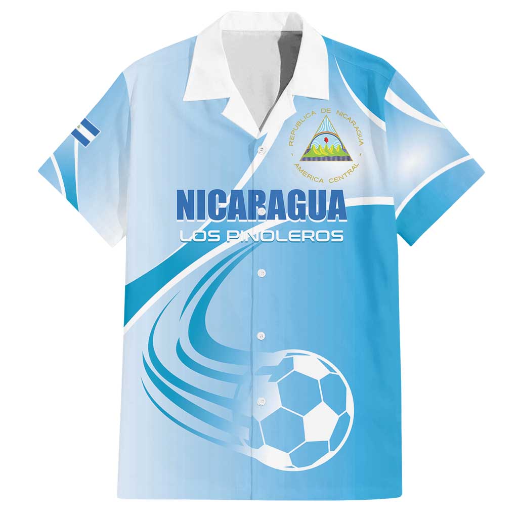 Custom Nicaragua Football Family Matching Long Sleeve Bodycon Dress and Hawaiian Shirt Vamos Los Pinoleros