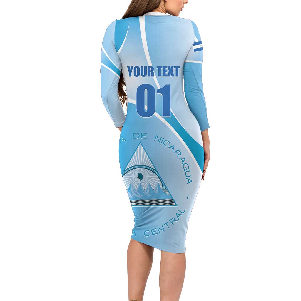 Custom Nicaragua Football Family Matching Long Sleeve Bodycon Dress and Hawaiian Shirt Vamos Los Pinoleros