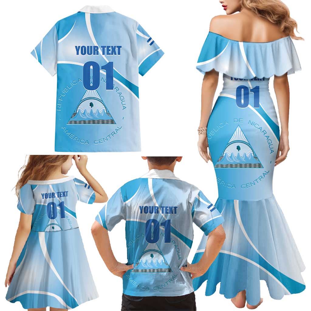 Custom Nicaragua Football Family Matching Mermaid Dress and Hawaiian Shirt Vamos Los Pinoleros