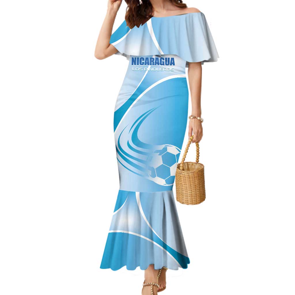 Custom Nicaragua Football Family Matching Mermaid Dress and Hawaiian Shirt Vamos Los Pinoleros