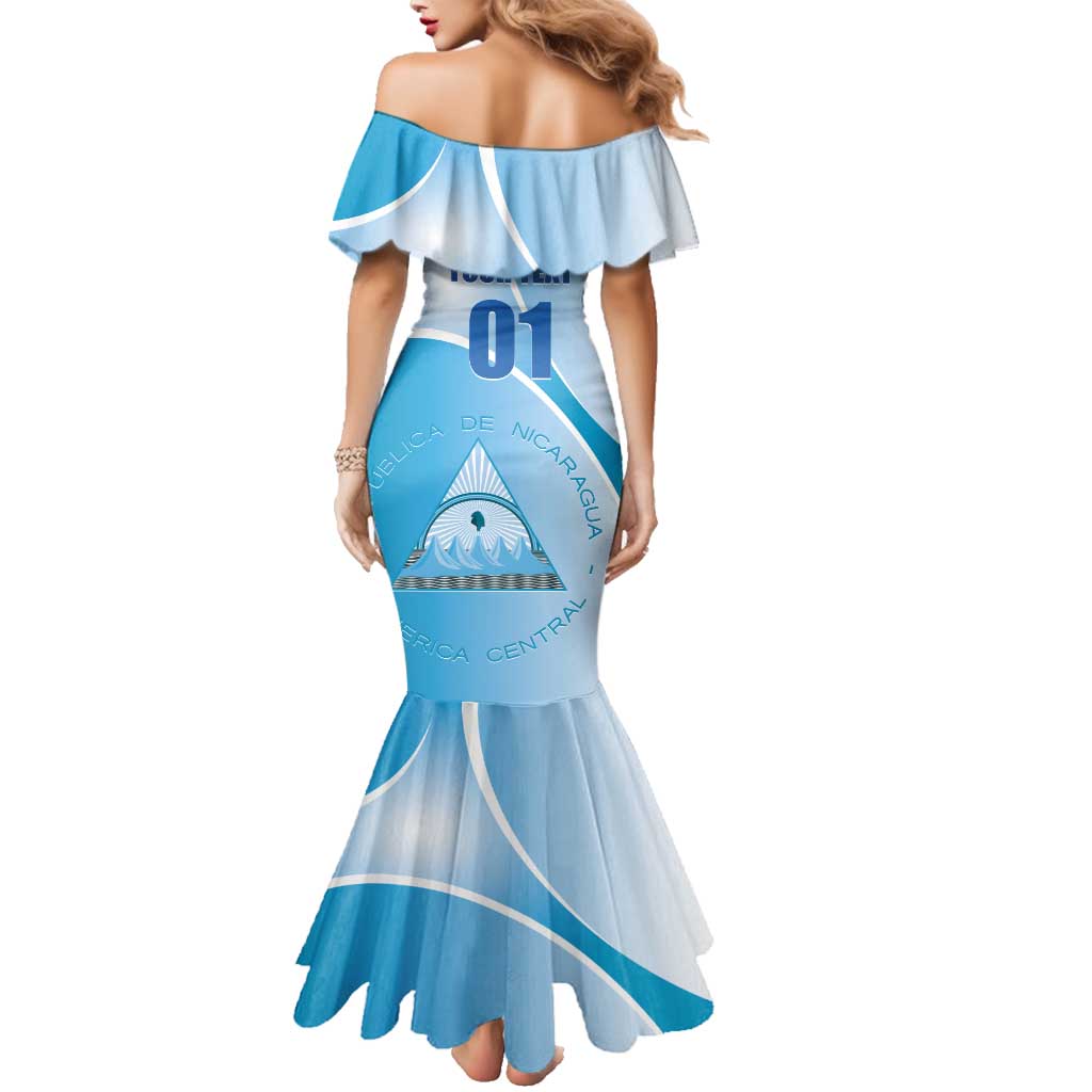 Custom Nicaragua Football Family Matching Mermaid Dress and Hawaiian Shirt Vamos Los Pinoleros