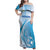 Custom Nicaragua Football Family Matching Off Shoulder Maxi Dress and Hawaiian Shirt Vamos Los Pinoleros