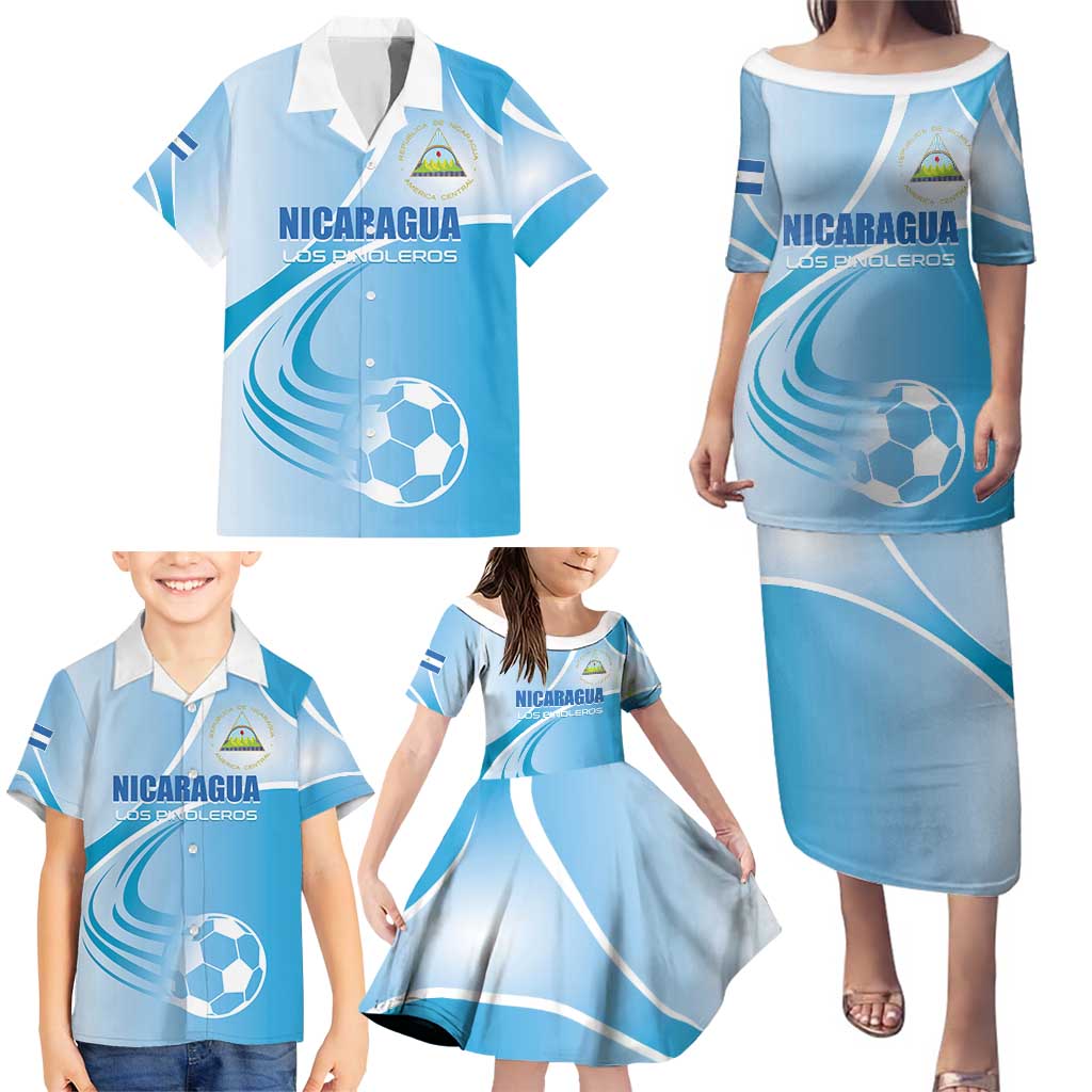 Custom Nicaragua Football Family Matching Puletasi and Hawaiian Shirt Vamos Los Pinoleros