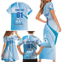 Custom Nicaragua Football Family Matching Short Sleeve Bodycon Dress and Hawaiian Shirt Vamos Los Pinoleros