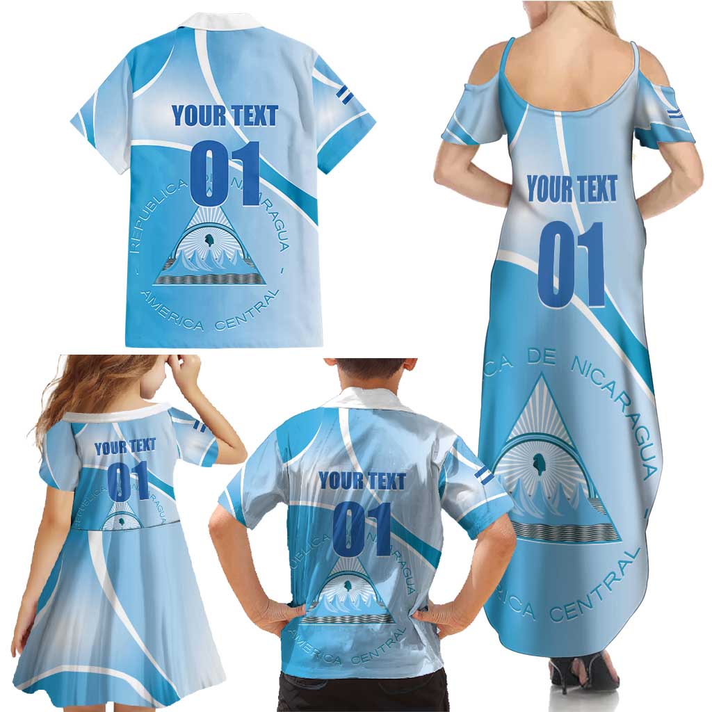 Custom Nicaragua Football Family Matching Summer Maxi Dress and Hawaiian Shirt Vamos Los Pinoleros
