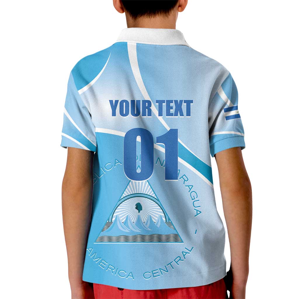 Custom Nicaragua Football Kid Polo Shirt Vamos Los Pinoleros