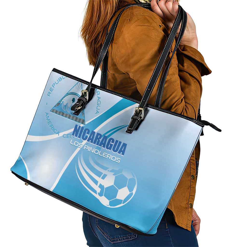 Nicaragua Football Leather Tote Bag Vamos Los Pinoleros
