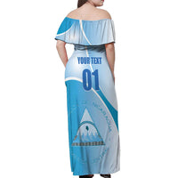 Custom Nicaragua Football Off Shoulder Maxi Dress Vamos Los Pinoleros