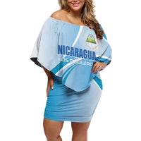 Custom Nicaragua Football Off Shoulder Short Dress Vamos Los Pinoleros