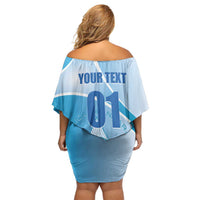 Custom Nicaragua Football Off Shoulder Short Dress Vamos Los Pinoleros