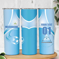 Custom Nicaragua Football Skinny Tumbler Vamos Los Pinoleros