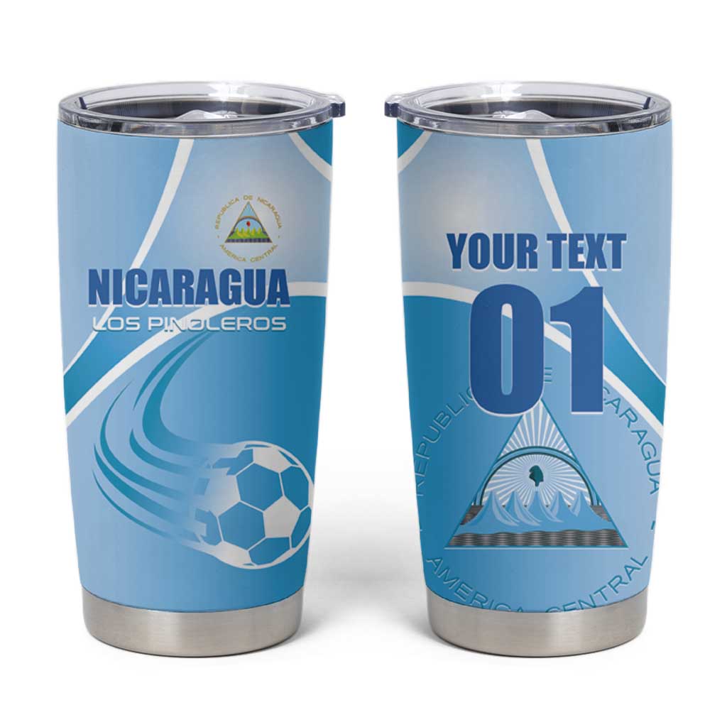 Custom Nicaragua Football Tumbler Cup Vamos Los Pinoleros
