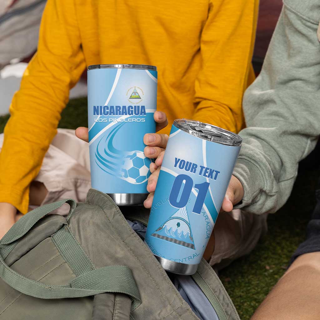 Custom Nicaragua Football Tumbler Cup Vamos Los Pinoleros