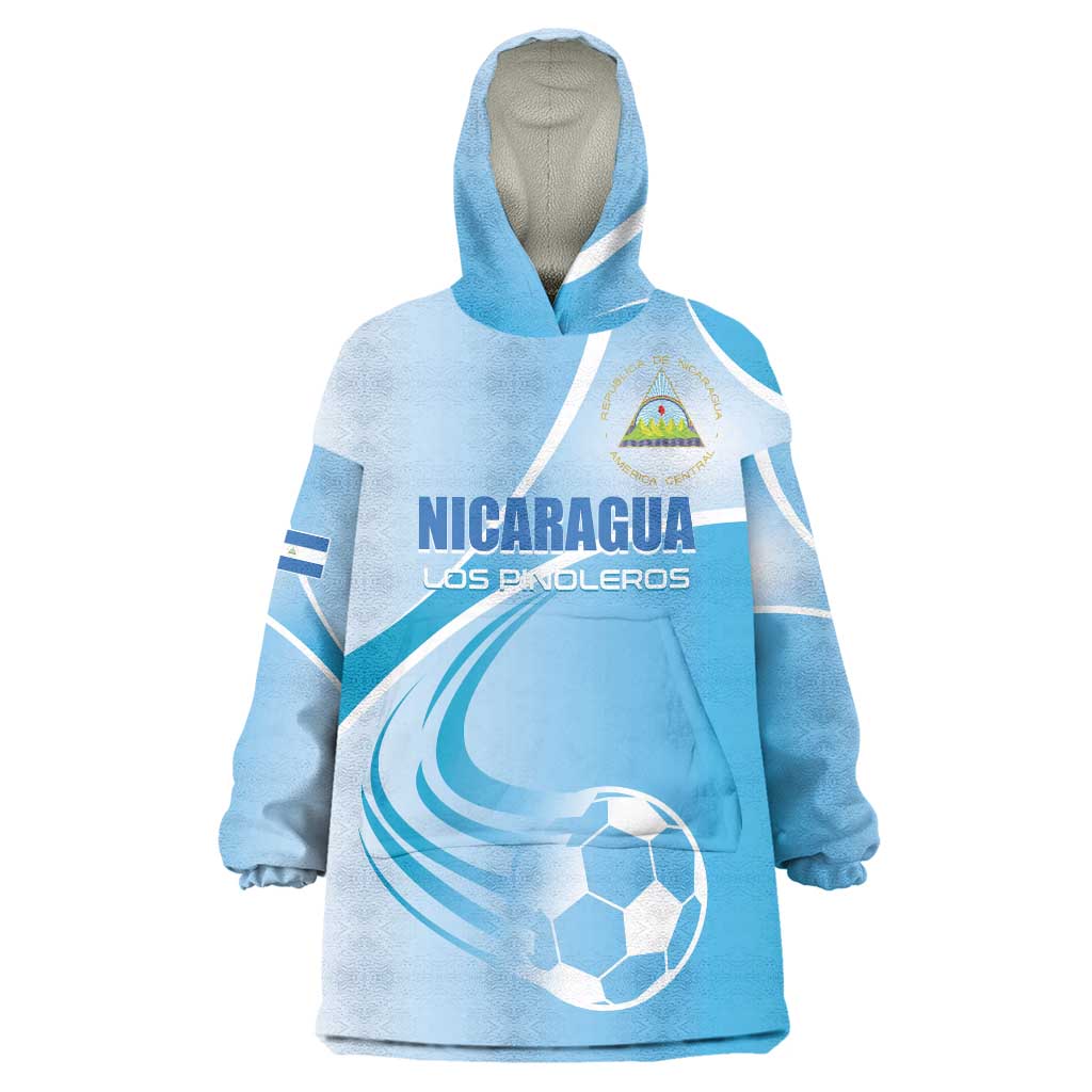 Custom Nicaragua Football Wearable Blanket Hoodie Vamos Los Pinoleros