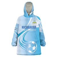 Custom Nicaragua Football Wearable Blanket Hoodie Vamos Los Pinoleros