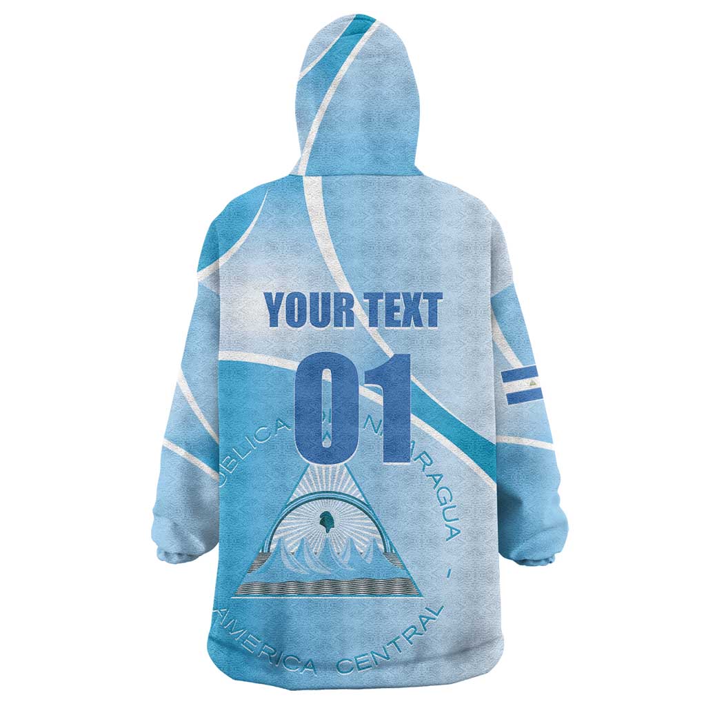 Custom Nicaragua Football Wearable Blanket Hoodie Vamos Los Pinoleros