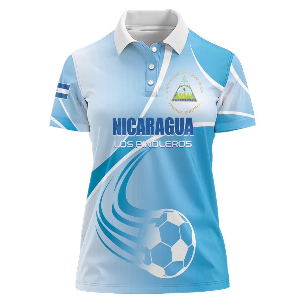Custom Nicaragua Football Women Polo Shirt Vamos Los Pinoleros