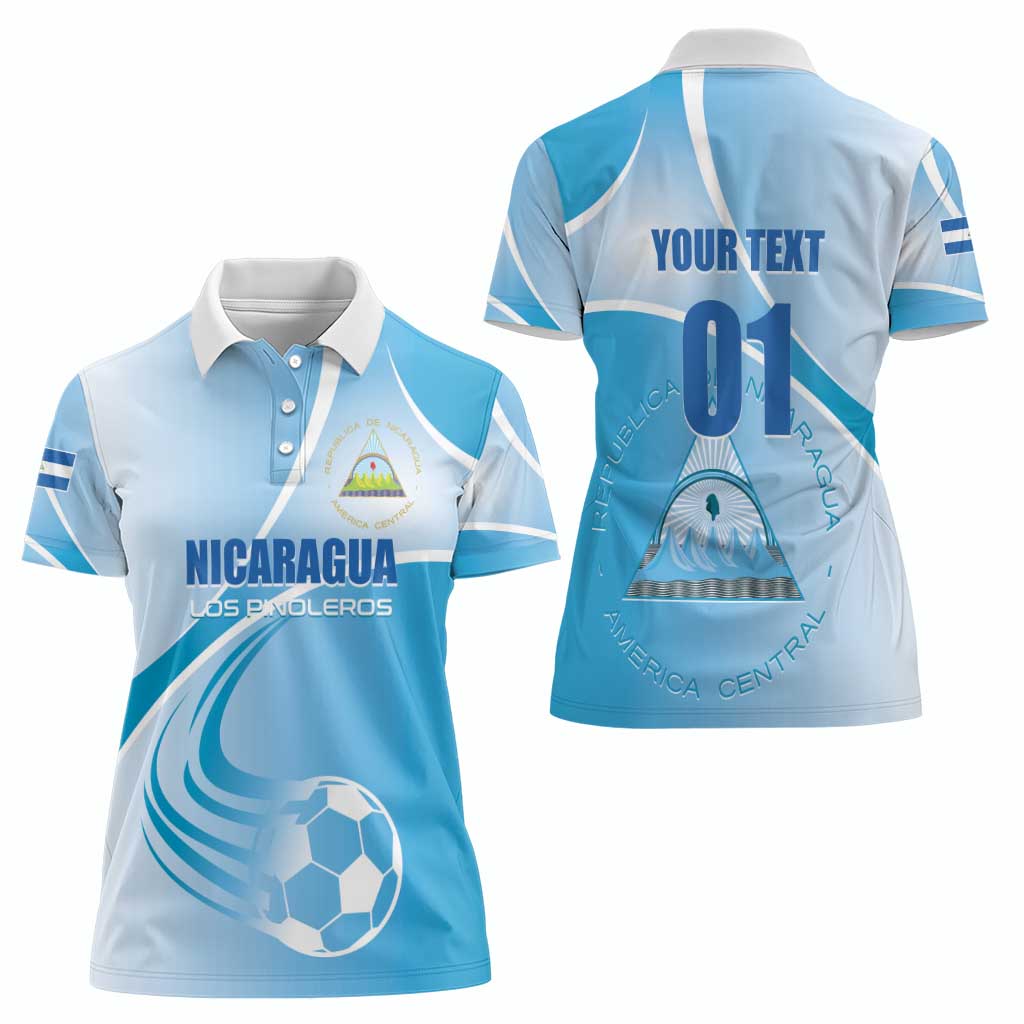 Custom Nicaragua Football Women Polo Shirt Vamos Los Pinoleros