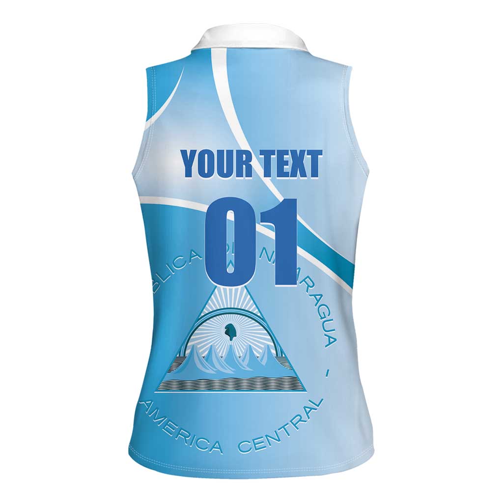 Custom Nicaragua Football Women Sleeveless Polo Shirt Vamos Los Pinoleros