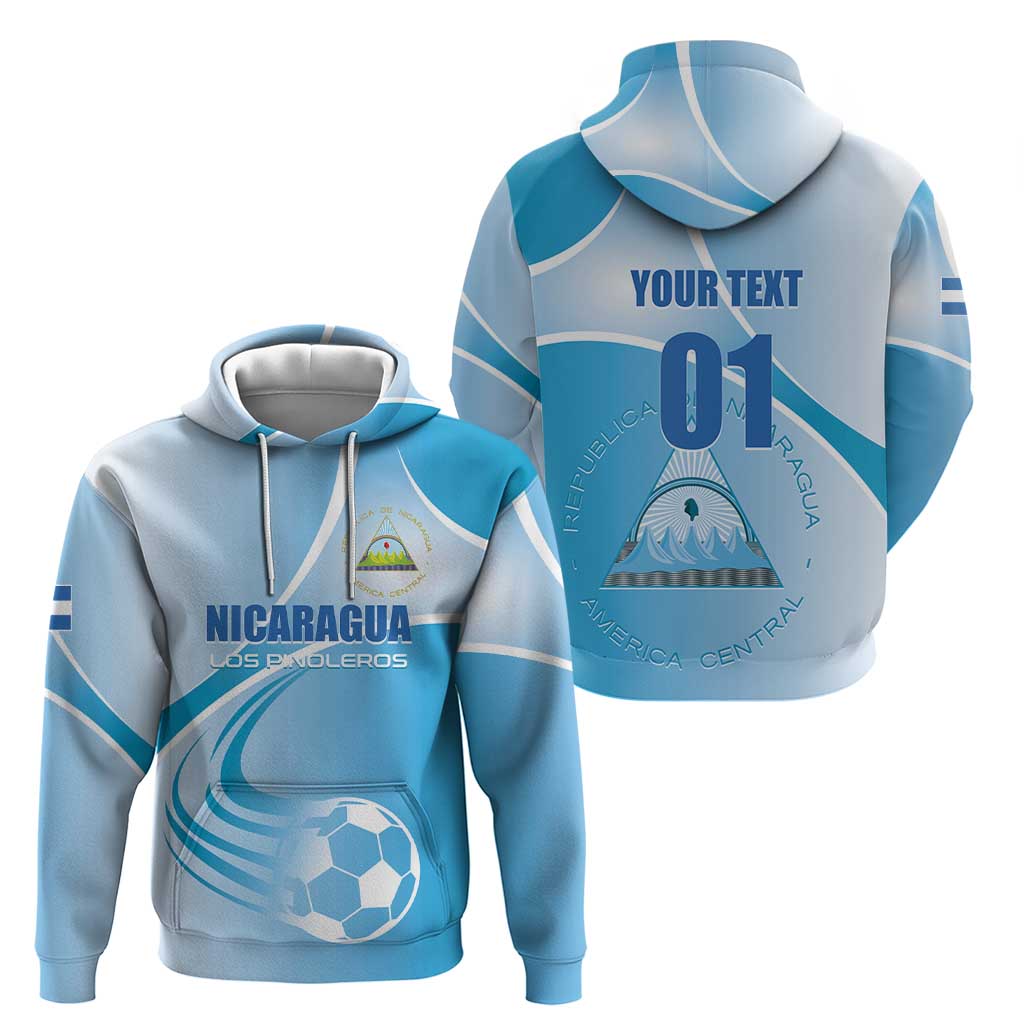 Custom Nicaragua Football Zip Hoodie Vamos Los Pinoleros