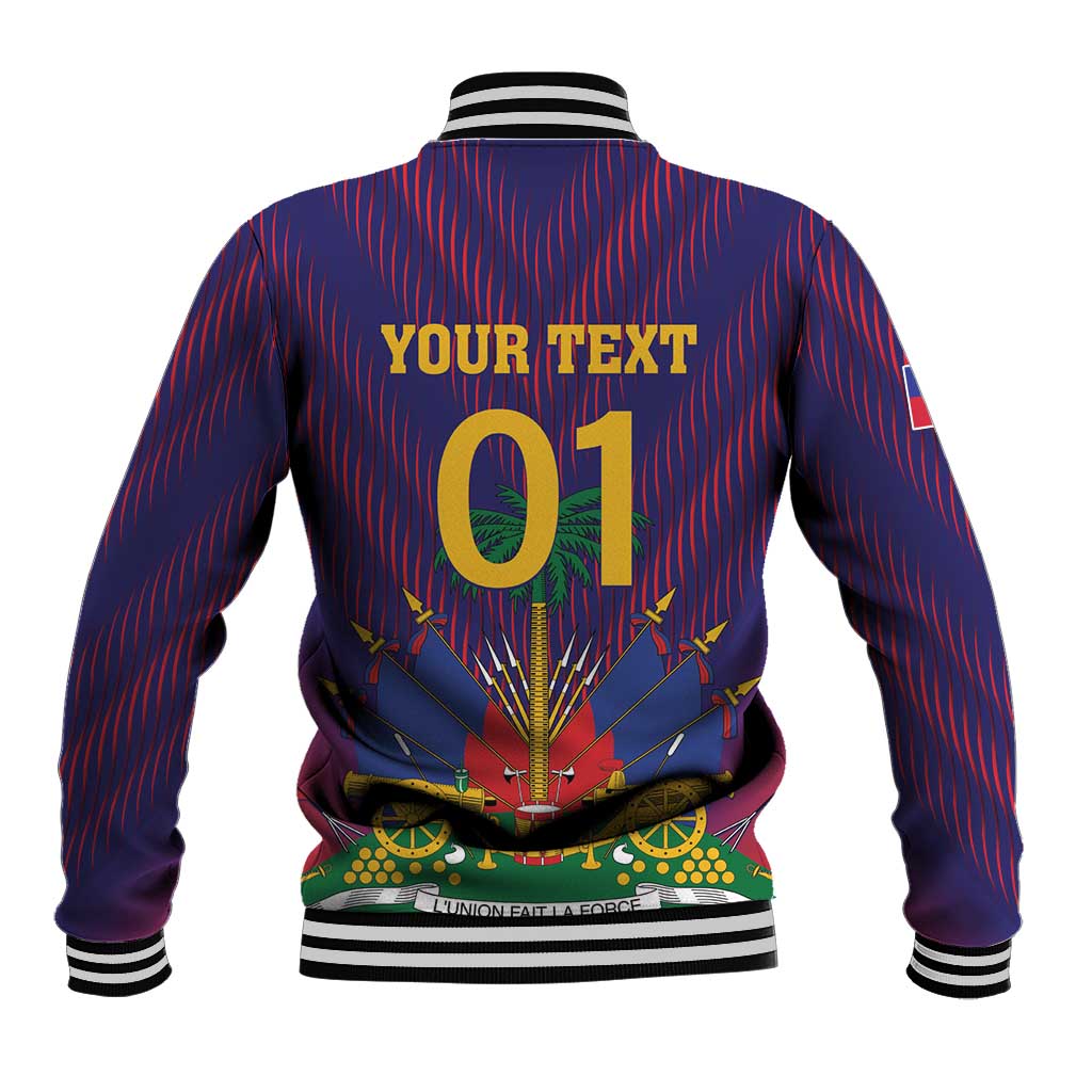 Custom Haiti Football Baseball Jacket Come On Les Grenadiers
