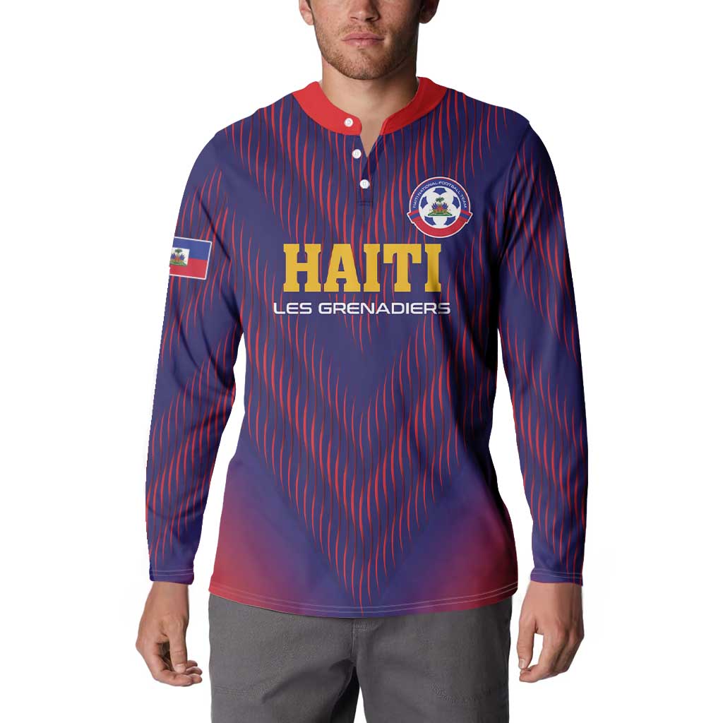 Custom Haiti Football Button Sweatshirt Come On Les Grenadiers