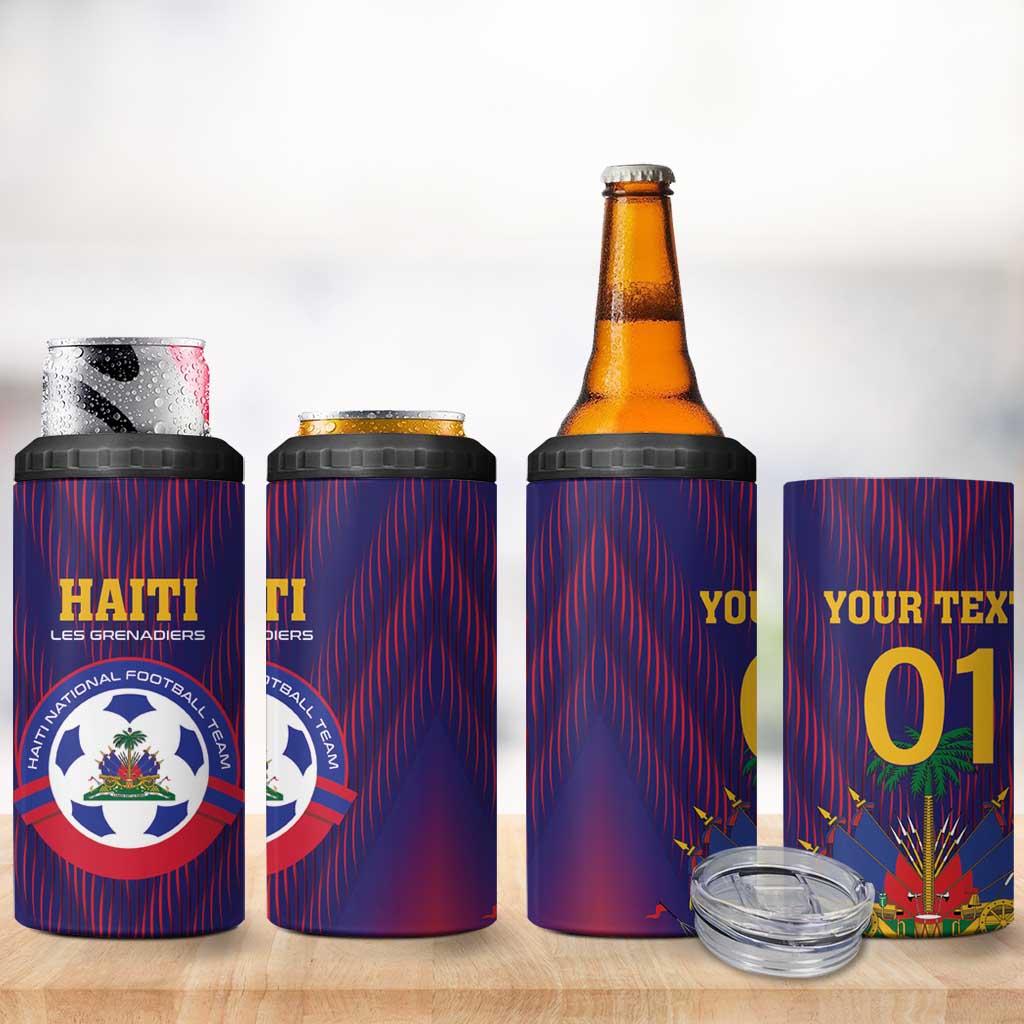 Custom Haiti Football 4 in 1 Can Cooler Tumbler Come On Les Grenadiers