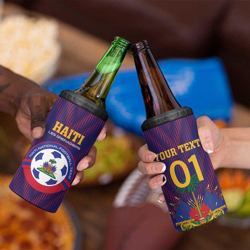 Custom Haiti Football 4 in 1 Can Cooler Tumbler Come On Les Grenadiers