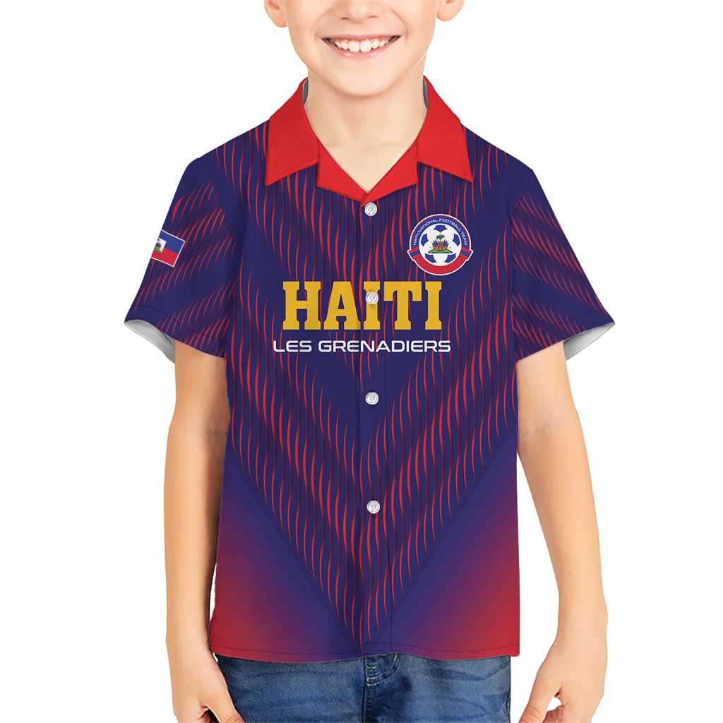 Custom Haiti Football Kid Hawaiian Shirt Come On Les Grenadiers