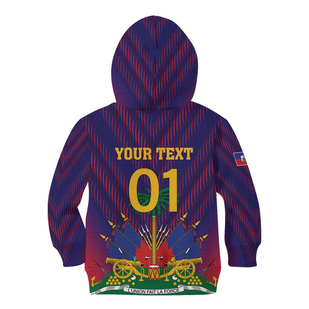 Custom Haiti Football Kid Hoodie Come On Les Grenadiers