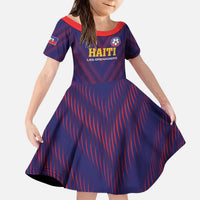 Custom Haiti Football Kid Short Sleeve Dress Come On Les Grenadiers