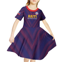 Custom Haiti Football Kid Short Sleeve Dress Come On Les Grenadiers