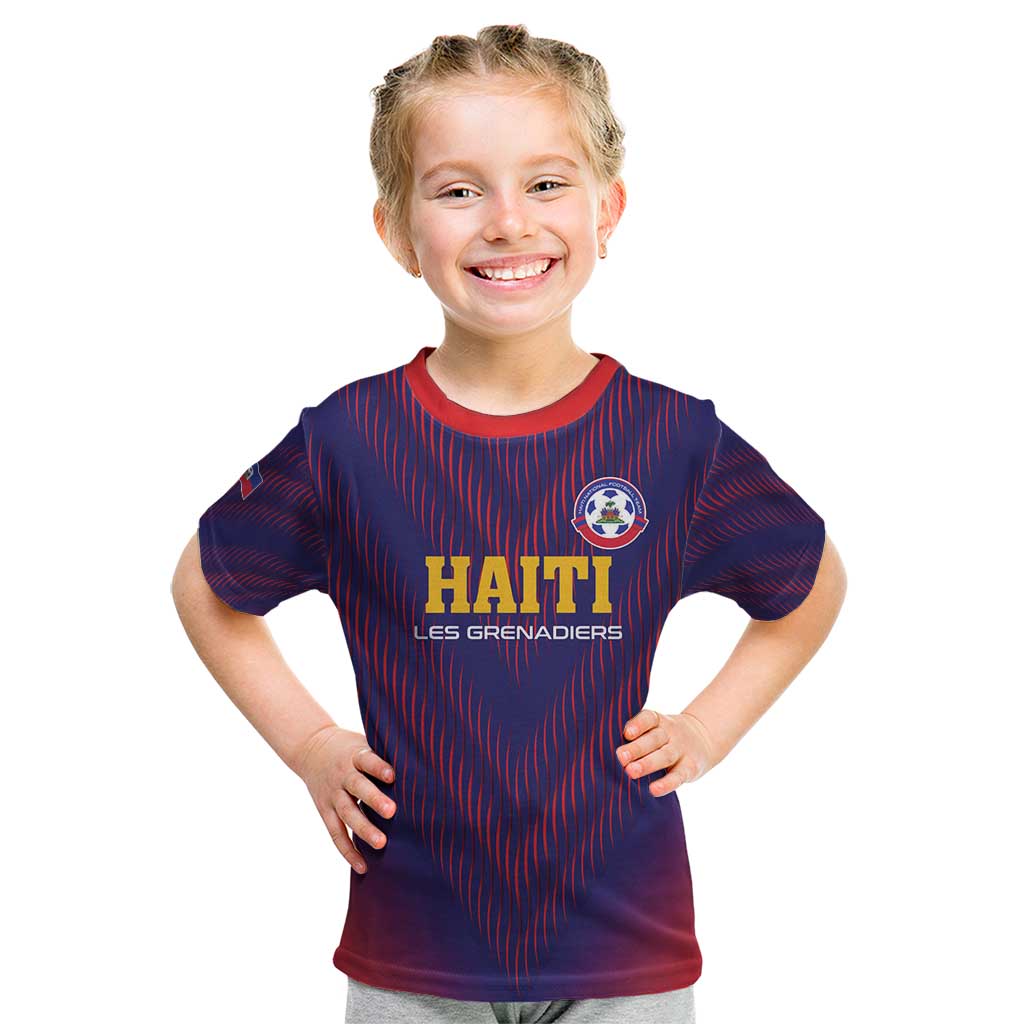 Custom Haiti Football Kid T Shirt Come On Les Grenadiers