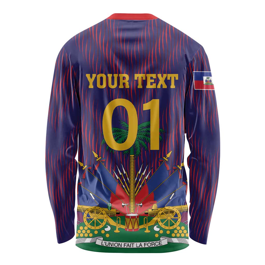 Custom Haiti Football Long Sleeve Shirt Come On Les Grenadiers