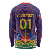 Custom Haiti Football Long Sleeve Shirt Come On Les Grenadiers