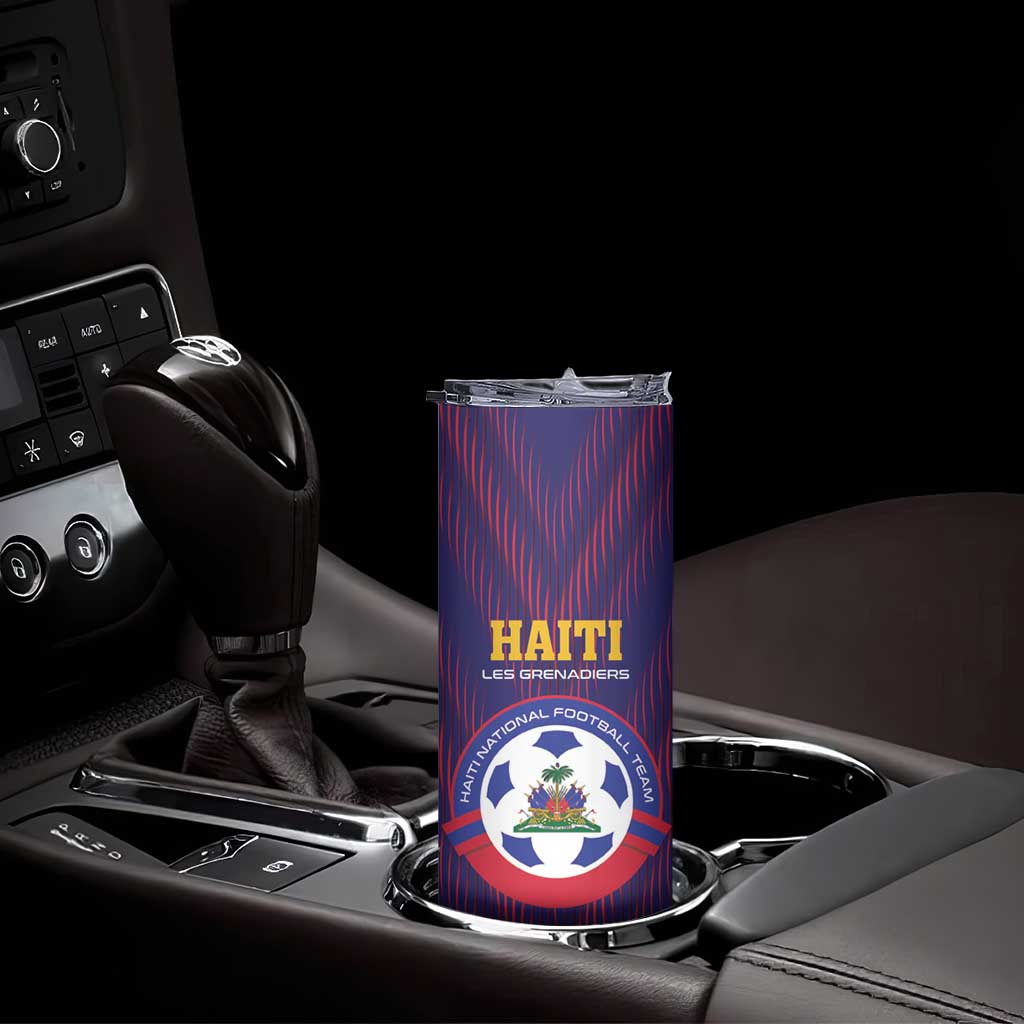Custom Haiti Football Skinny Tumbler Come On Les Grenadiers