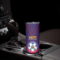 Custom Haiti Football Skinny Tumbler Come On Les Grenadiers
