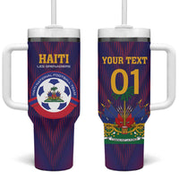 Custom Haiti Football Tumbler With Handle Come On Les Grenadiers