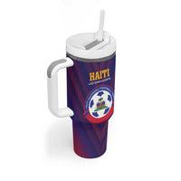 Custom Haiti Football Tumbler With Handle Come On Les Grenadiers