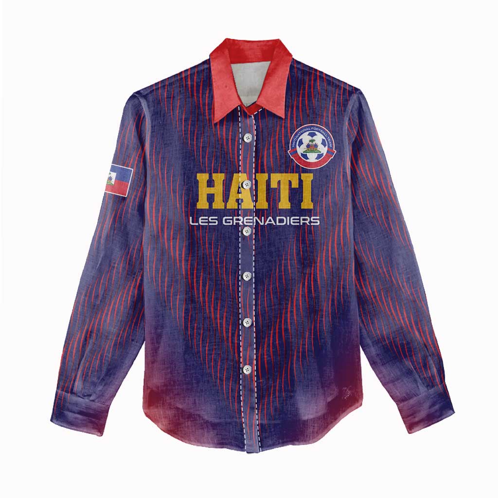 Custom Haiti Football Women Casual Shirt Come On Les Grenadiers